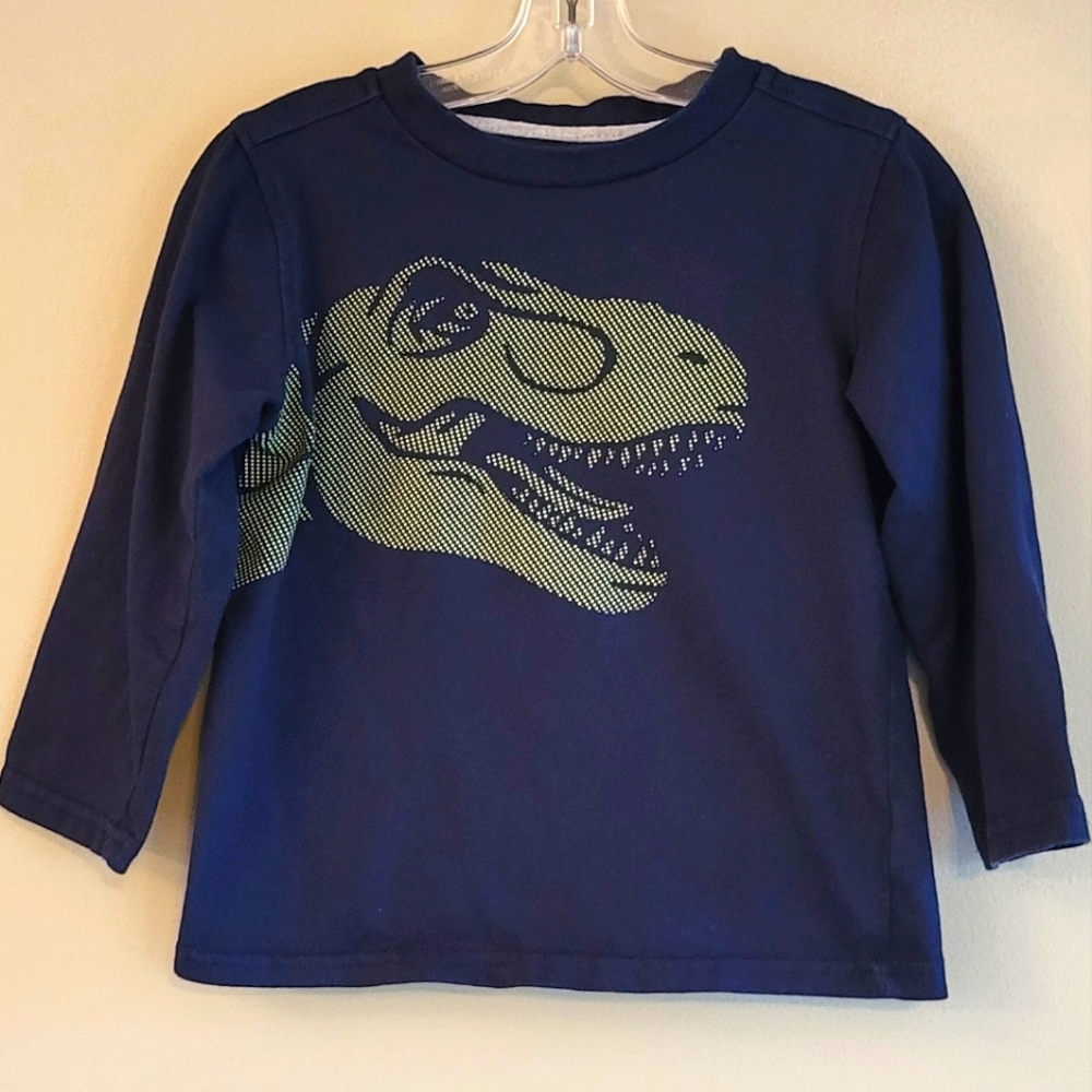 Navy dinosaur long sleeve tee shirt